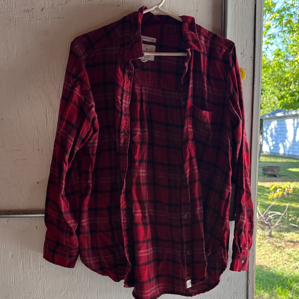American Eagle Outfitters Red Plaid Shirt